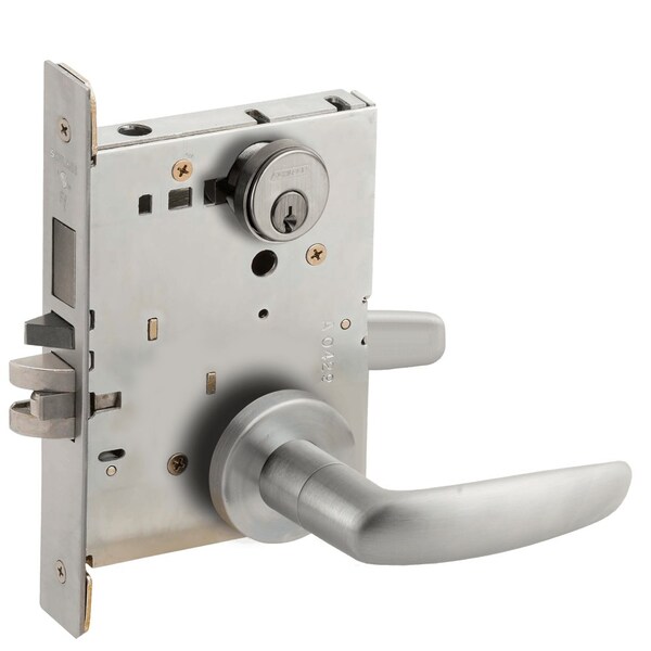 Schlage L-Series, Entrance Mortise Lock, A Rose, 07 Lever, Grade 1 Mortise Lock, Satin Chrome L9453P 07A 626 - main